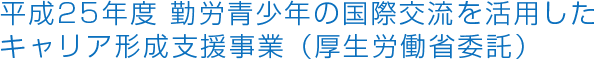 平成 25年度勤労青少年の国際交流を活用したキャリア形成支援事業（厚生労働省委託）