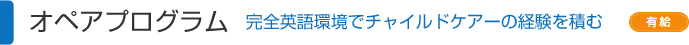 オペアプログラム　完全英語環境でチャイルドケアーの経験を積む