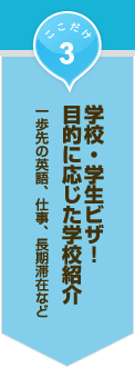 ここだけ03│学校・学生ビザ！目的に応じた学校紹介