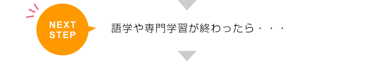 NEXT STEP 語学や専門学習が終わった

ら・・・